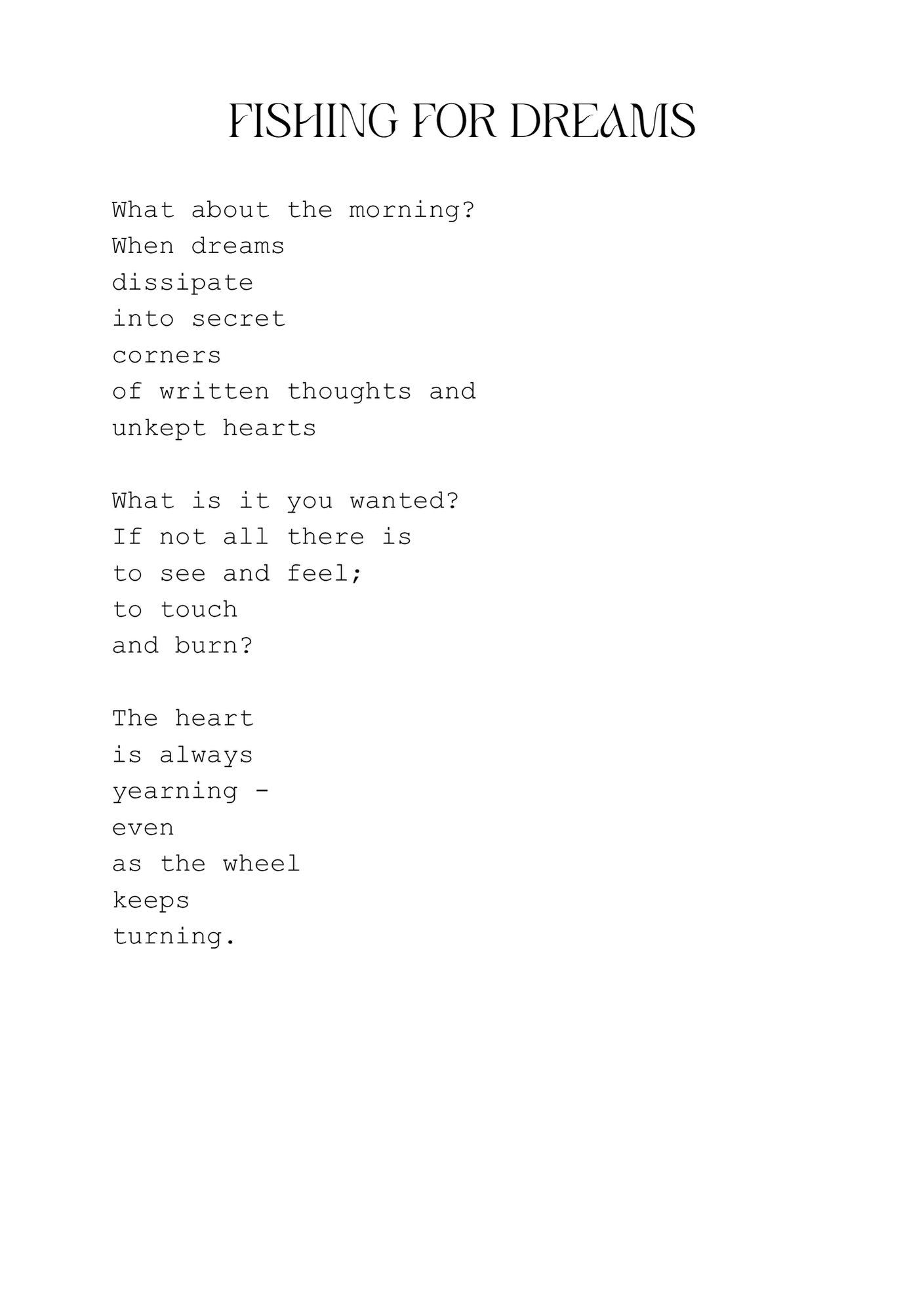 Fishing for Dreams